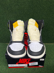 Jordan 1 Retro High White Black Volt University Gold USED