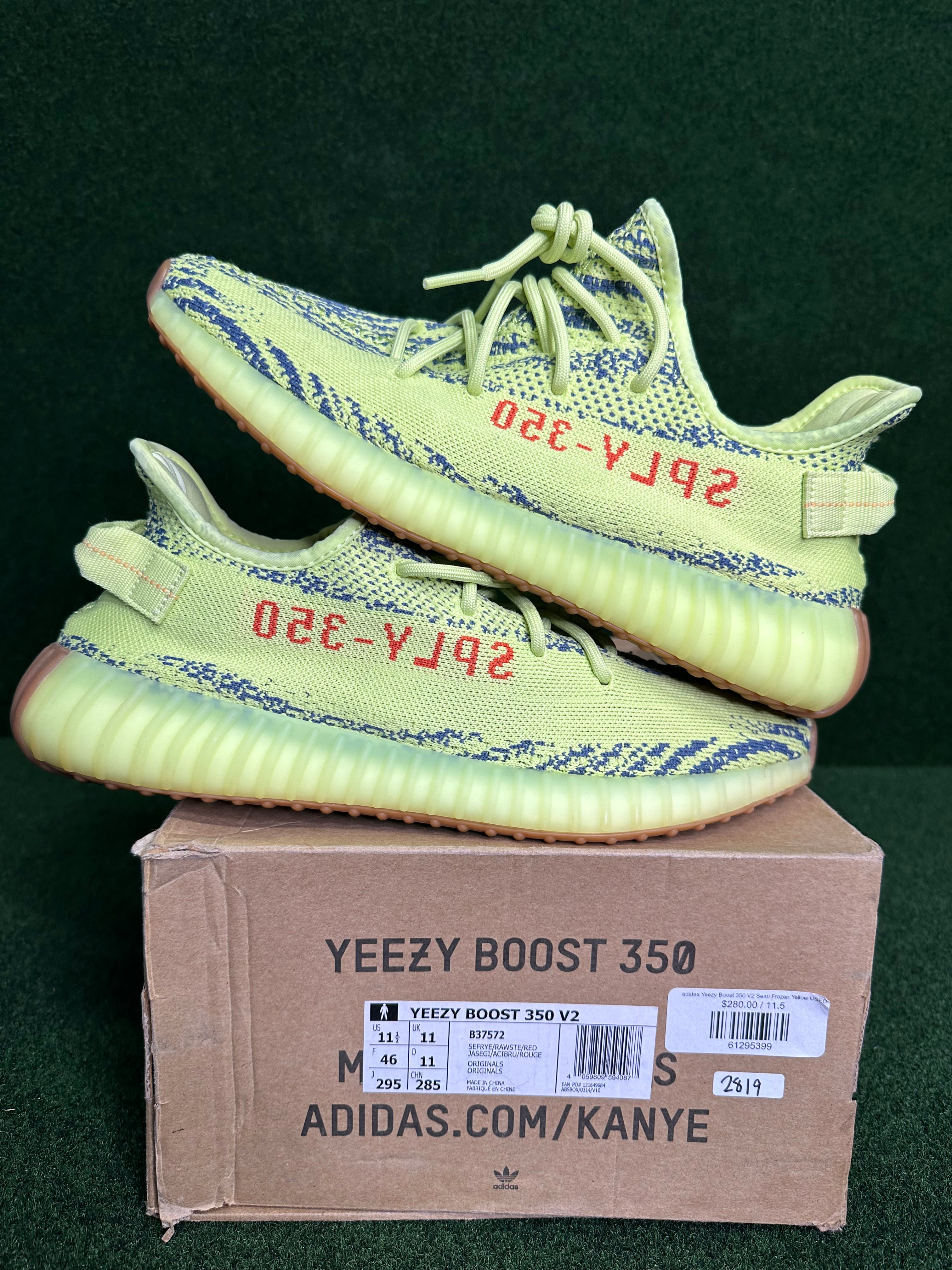 adidas Yeezy Boost 350 V2 Semi Frozen Yellow USED