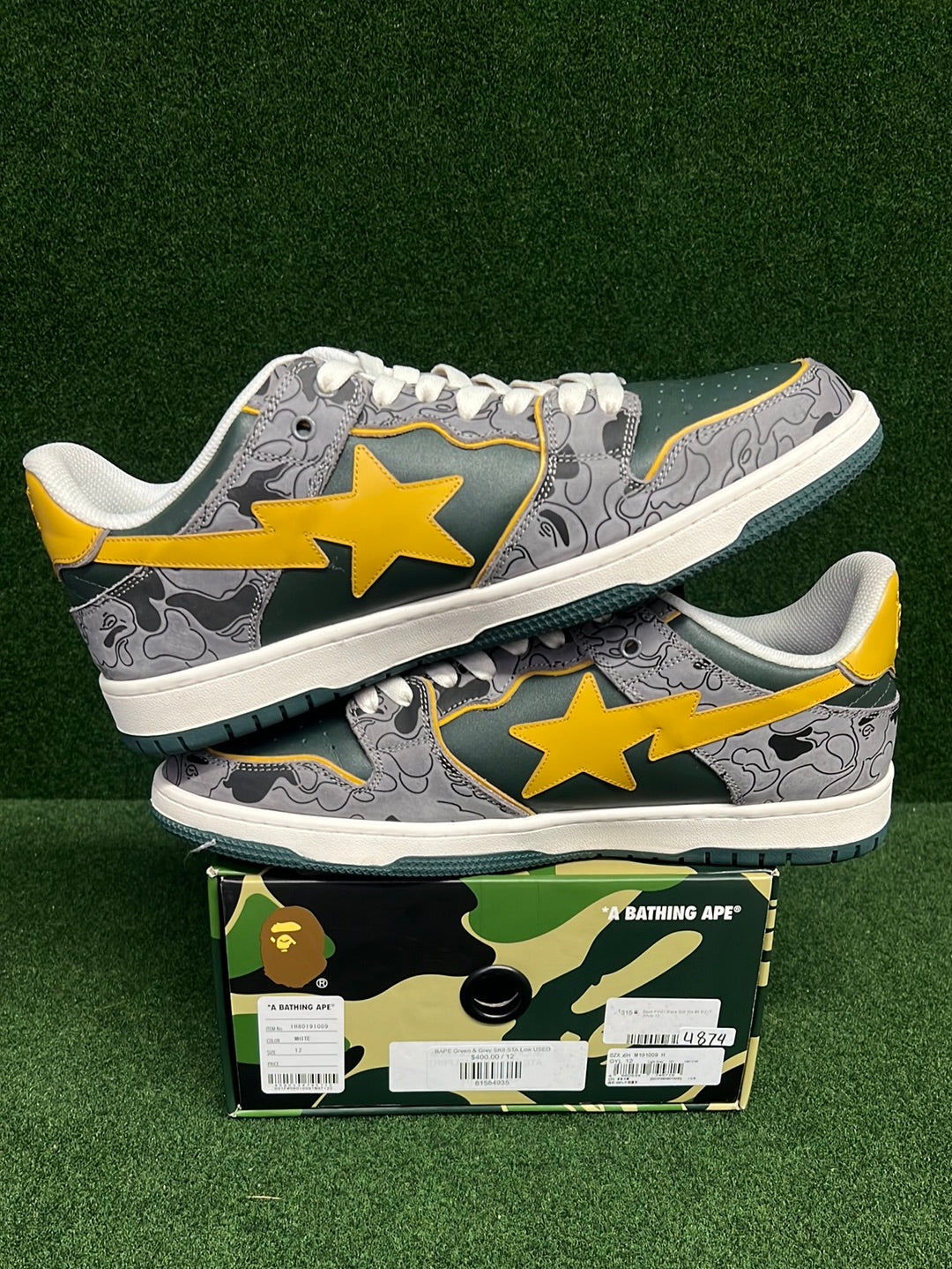 BAPE Green & Grey SK8 STA Low USED